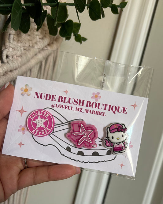 Astros Pink Shoe Charms